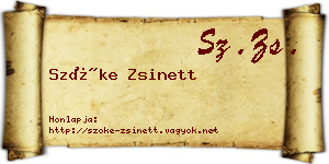 Szőke Zsinett névjegykártya